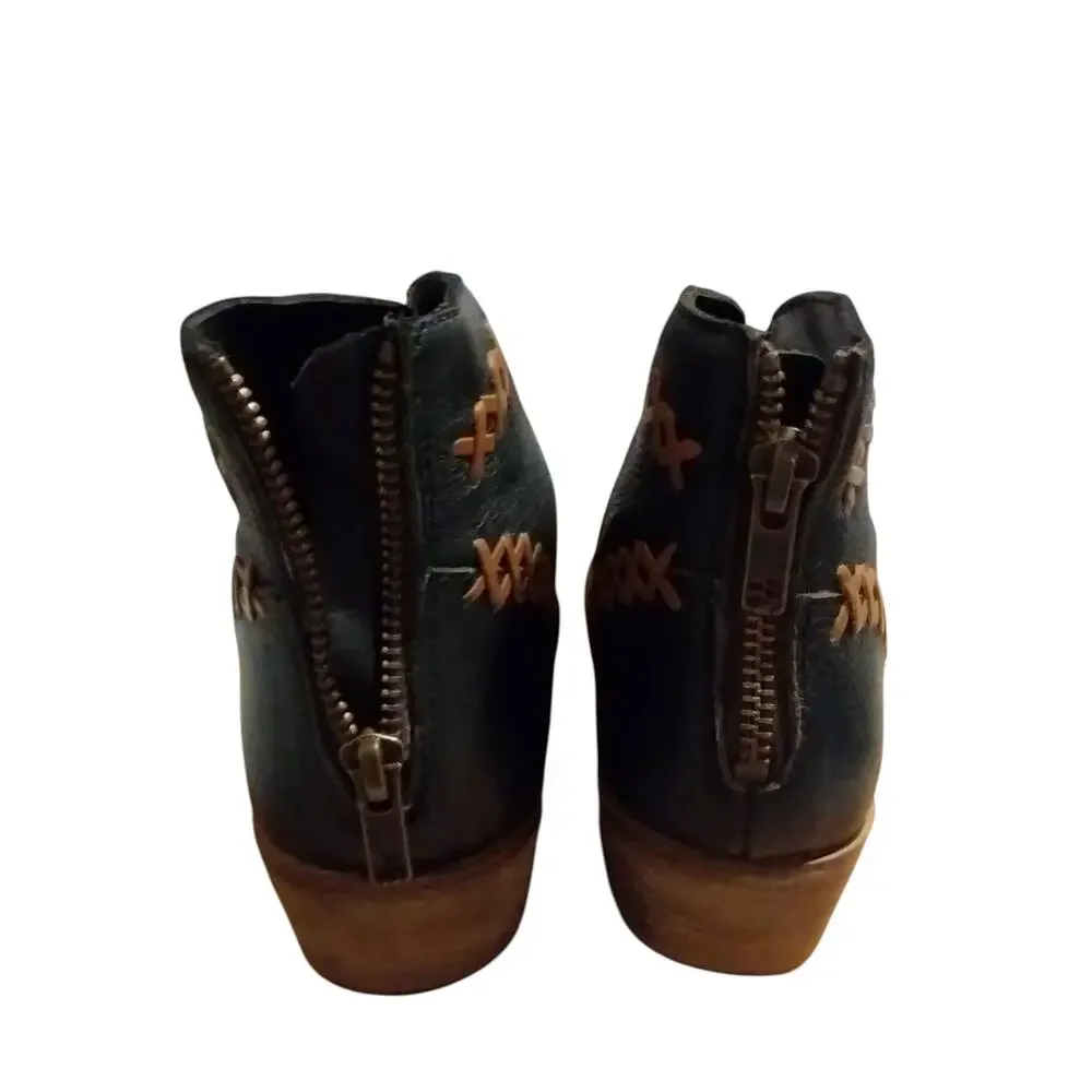 Naughty Monkey Women's 9.5 Leather Western Coastal Cowgirl Country‎ Prep Booties